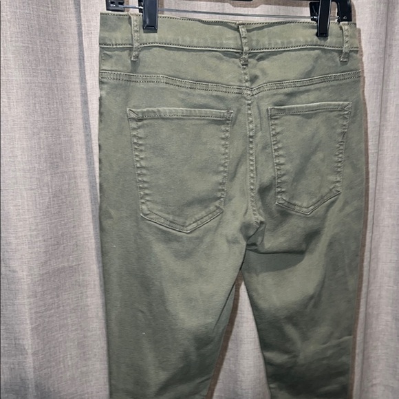 Express Olive Green Distressed Jeans - Picture 3 of 4
